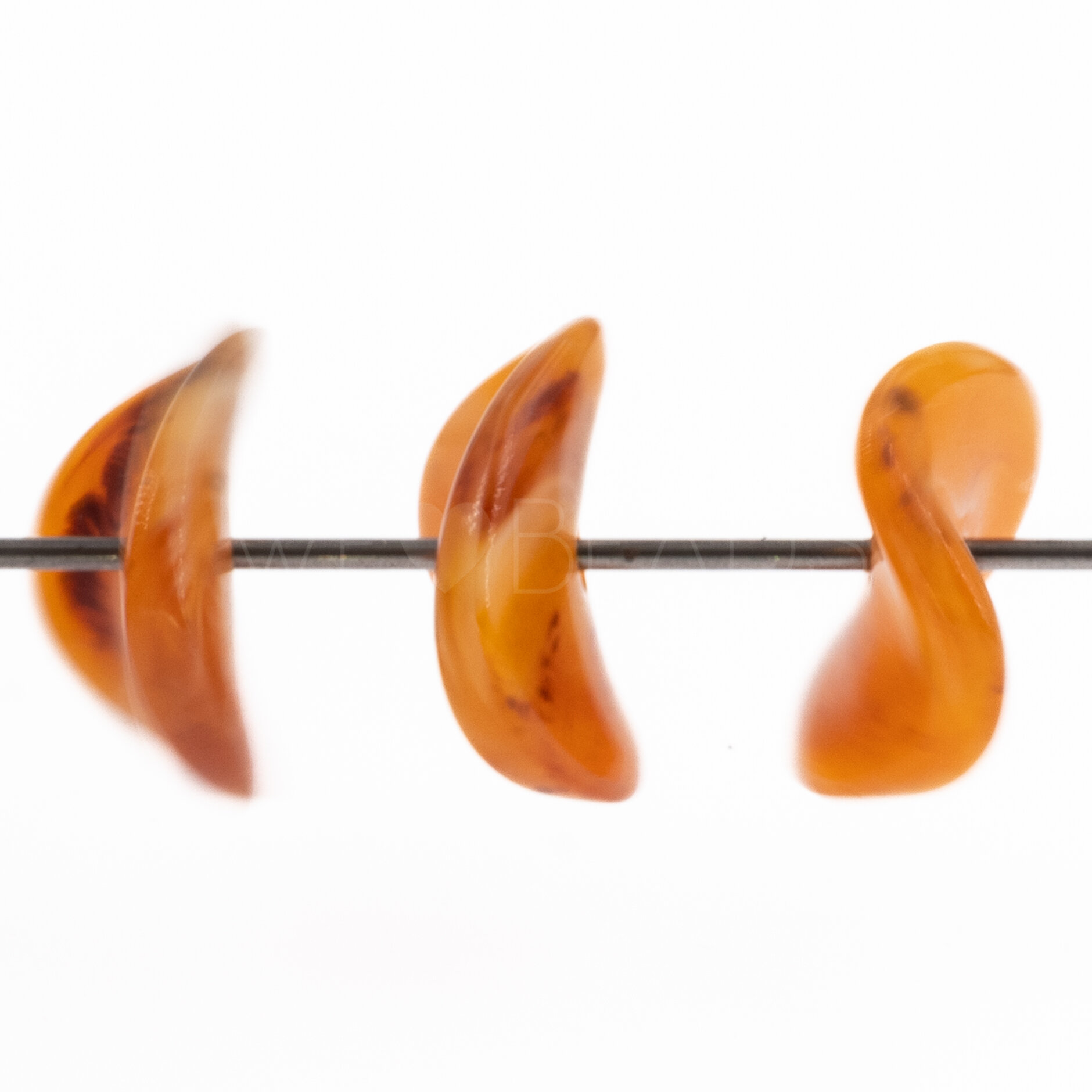 16mm Perle Backgamon plättchen in bernstein 