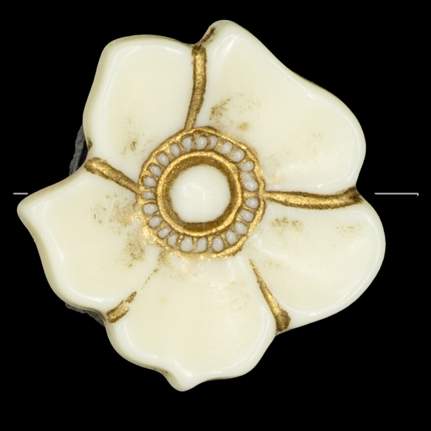 12mm Blume Knopf in elfenbein