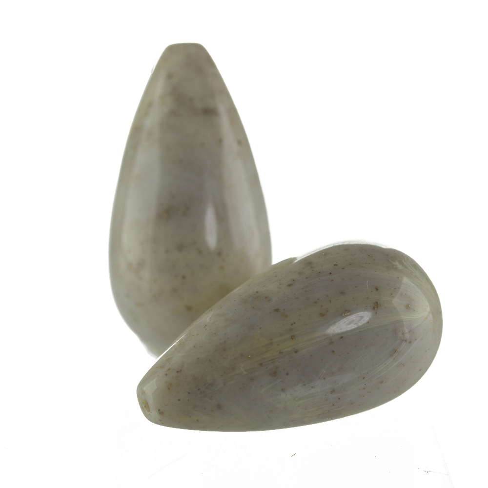 14x8 Tropfen perle - elfenbeinfarben  Marmor