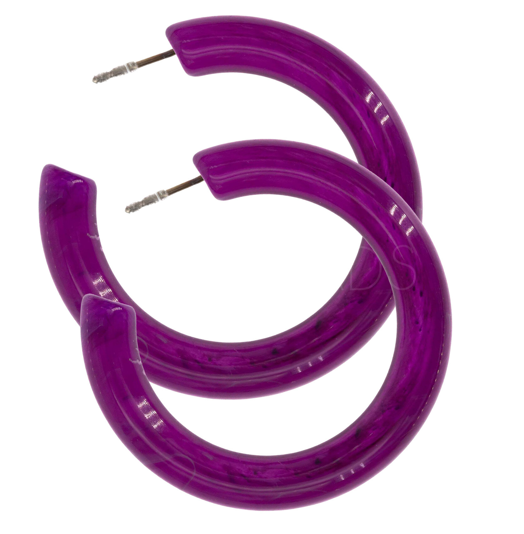 42mm Creole Ring in Pflaume (1Paar)