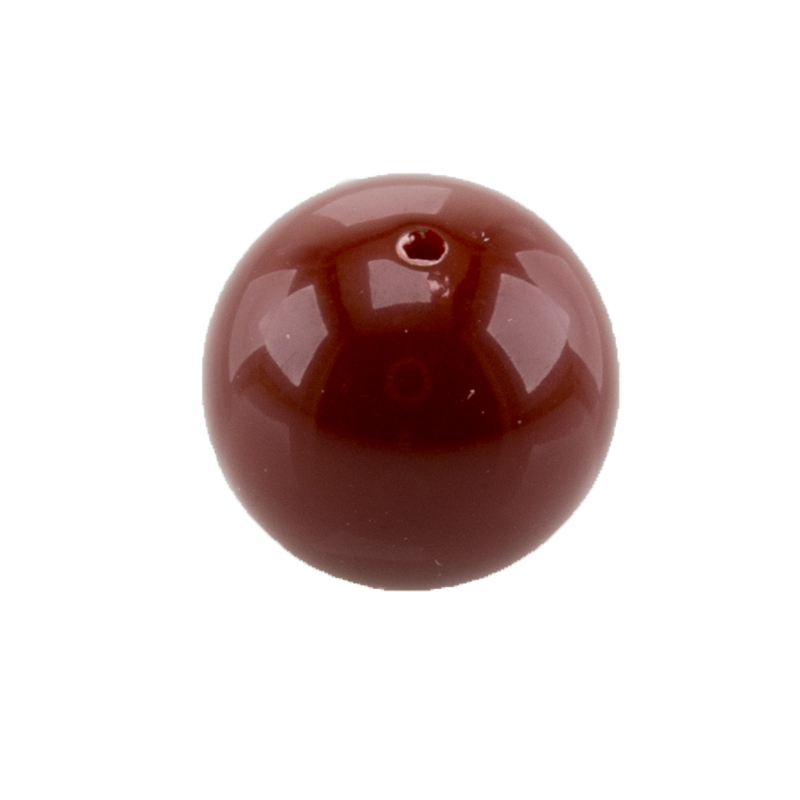 12mm Rundperle in  braunrot Satt