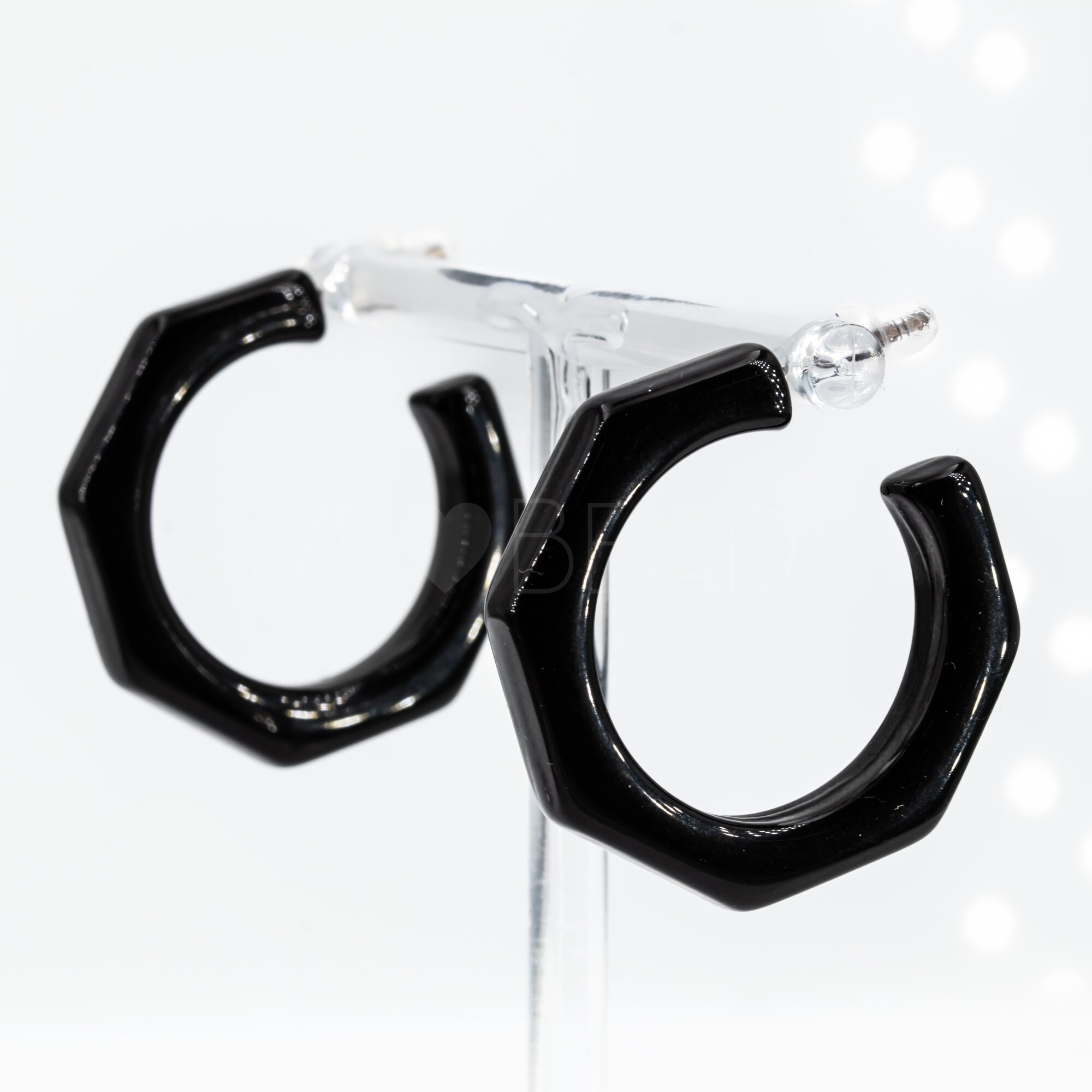 32mm Hexagon Hoop in black