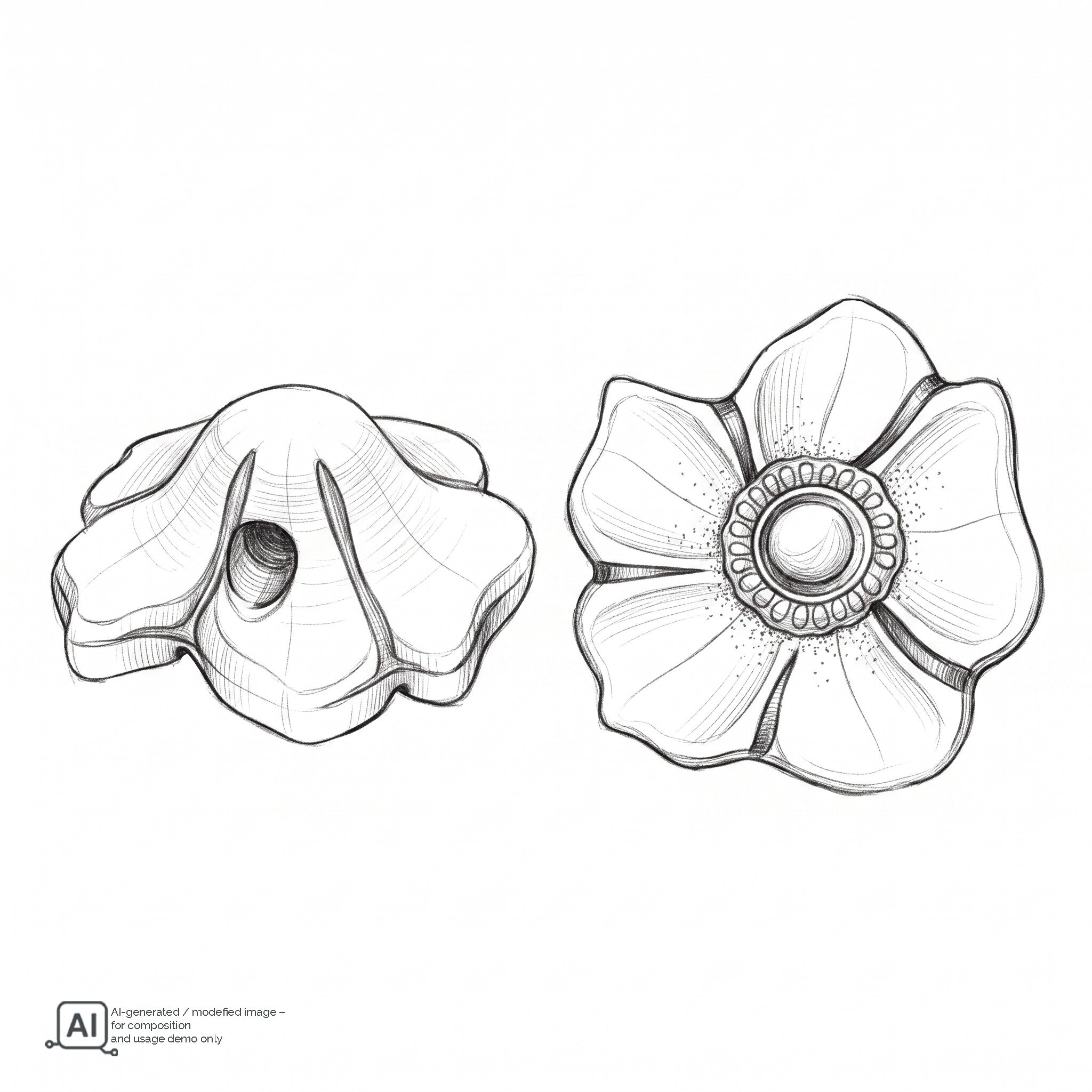 12mm Blume Knopf in