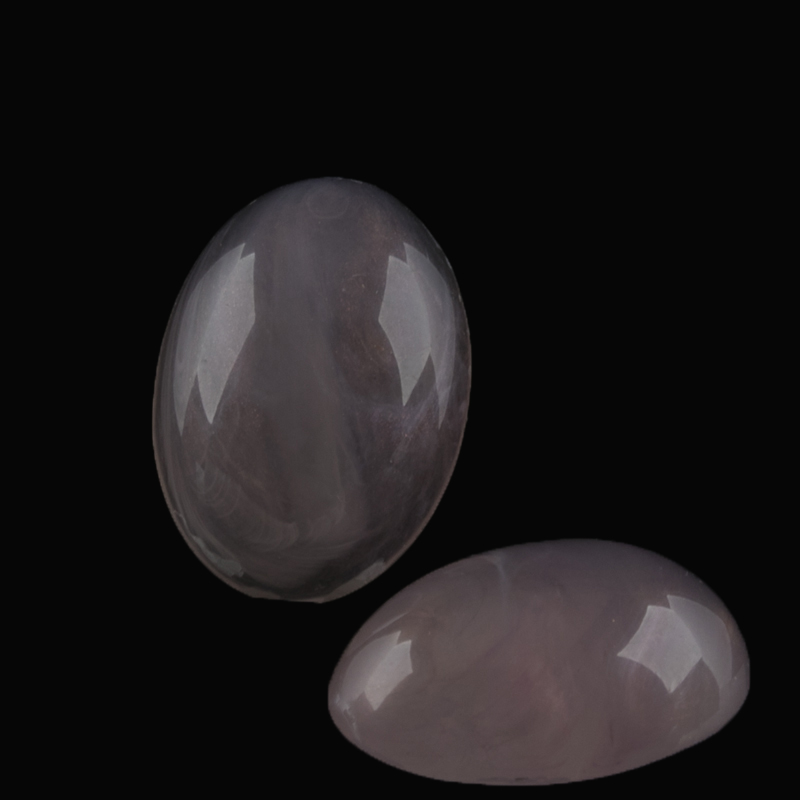 18x13 oval Cabochon in rosa grau 