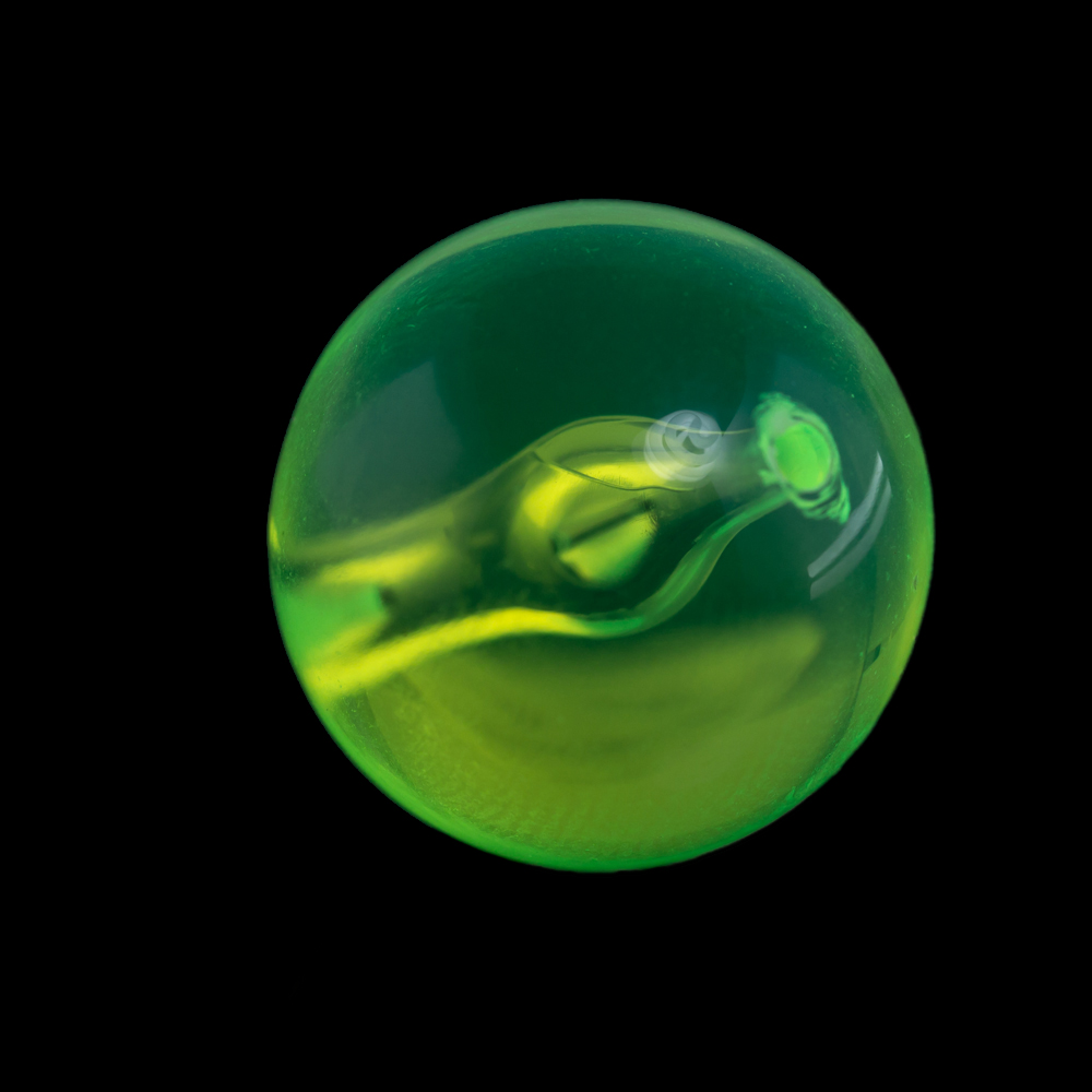 12mm Rundperle in  neon gelb Transparent