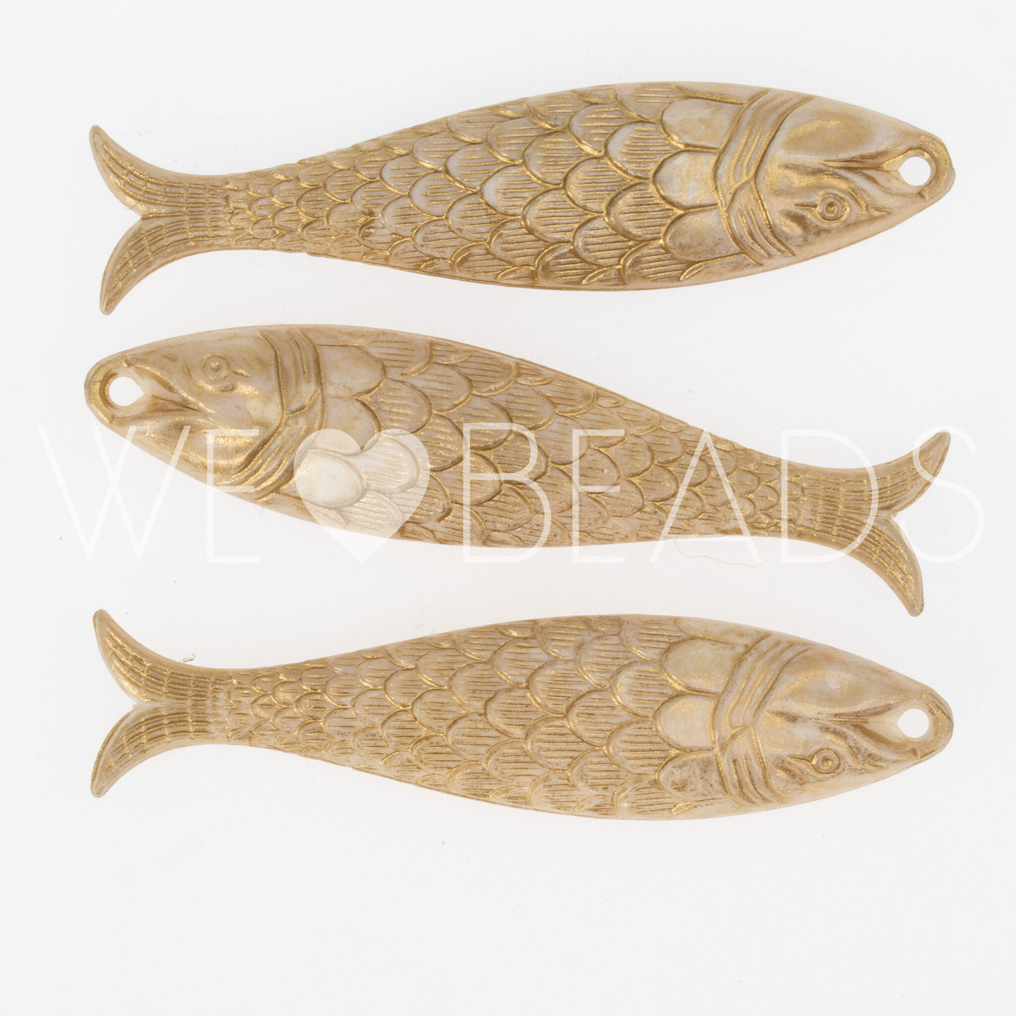 48x11 Fisch Anhänger in elfenbein Satt
