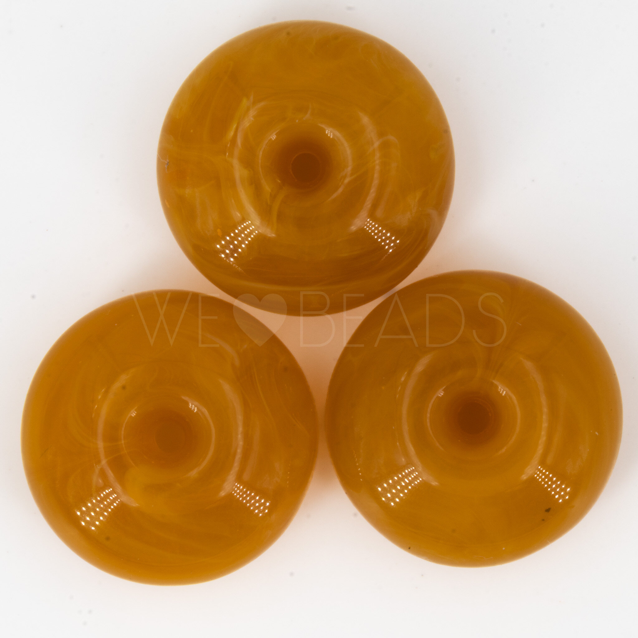 18mm Donut Beads in mustard yellow