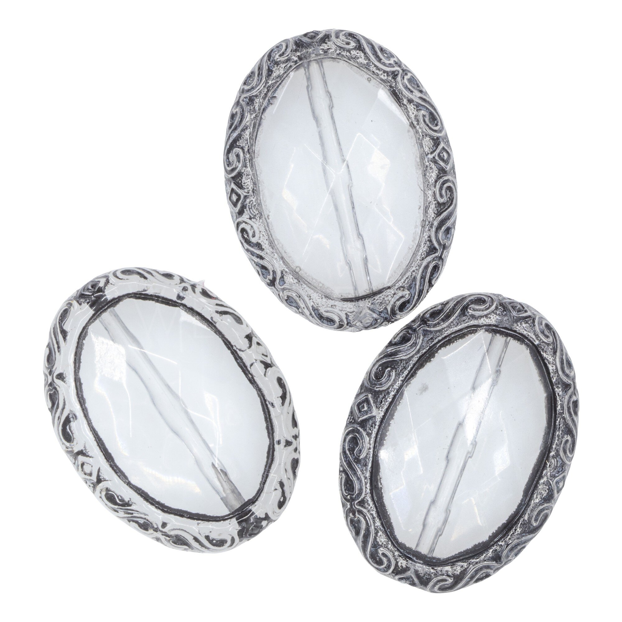 28x21 oval Beads in crystal -black