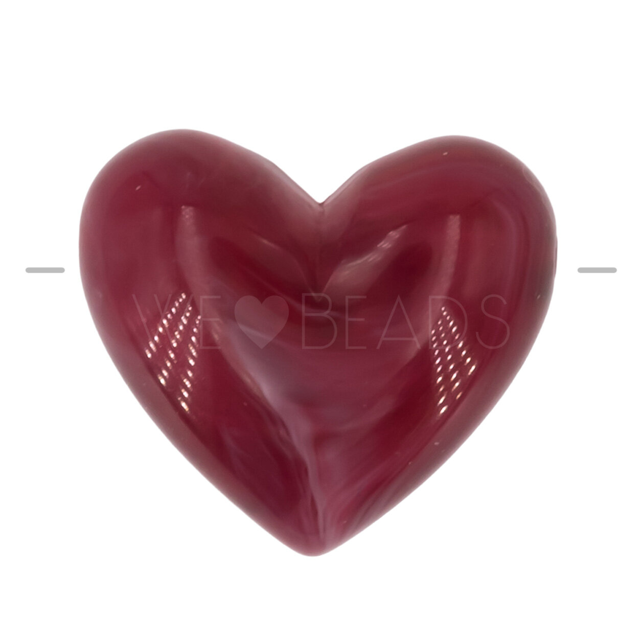 15mm Heart Beads in red