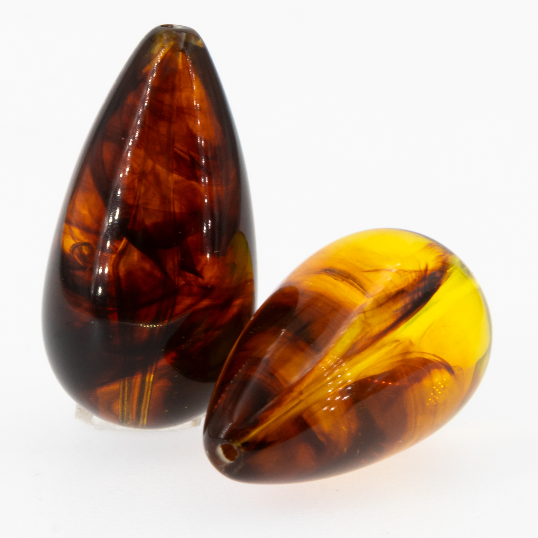 14x8 Tropfen perle - schildpatt Marmor