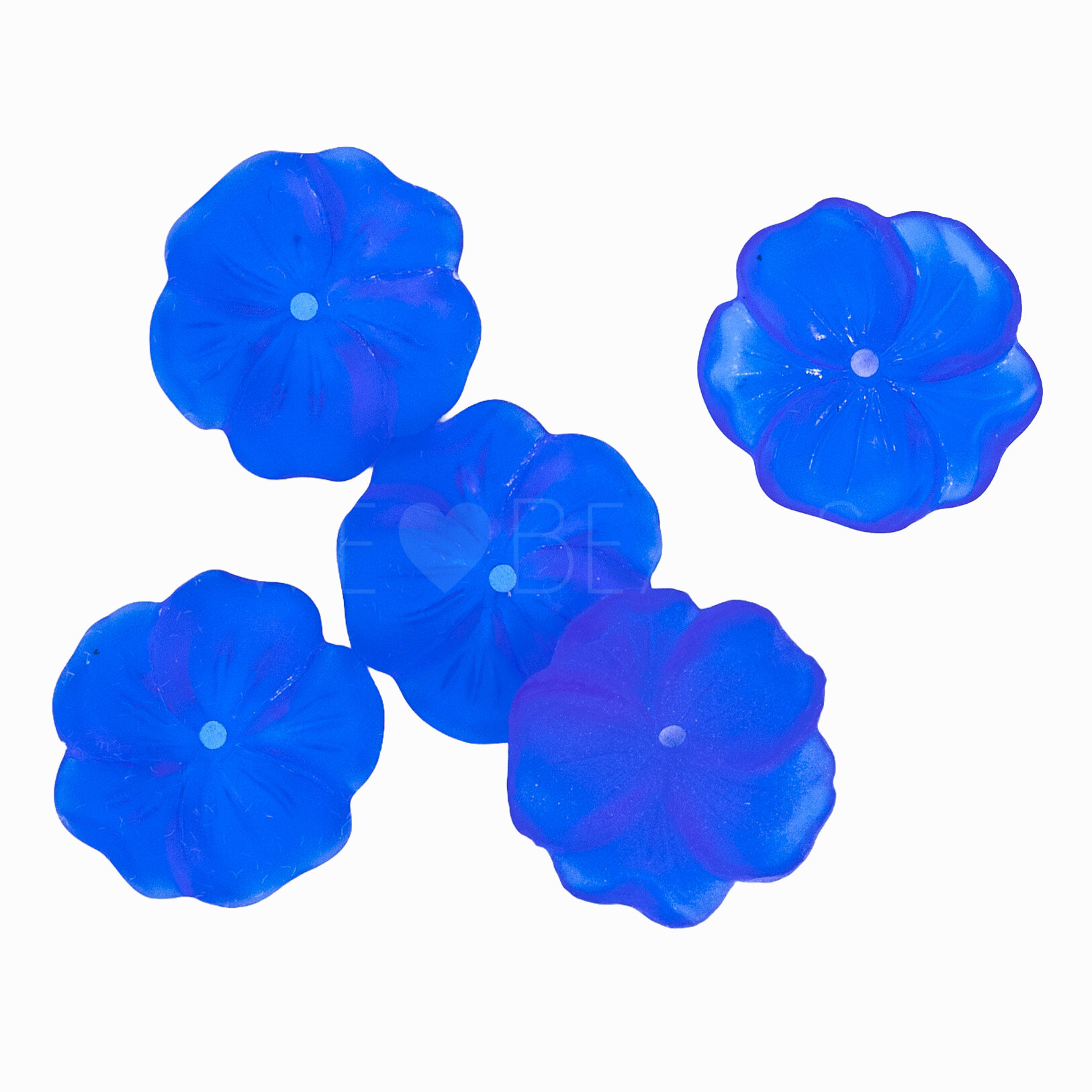 14mm Flower Beads in blue