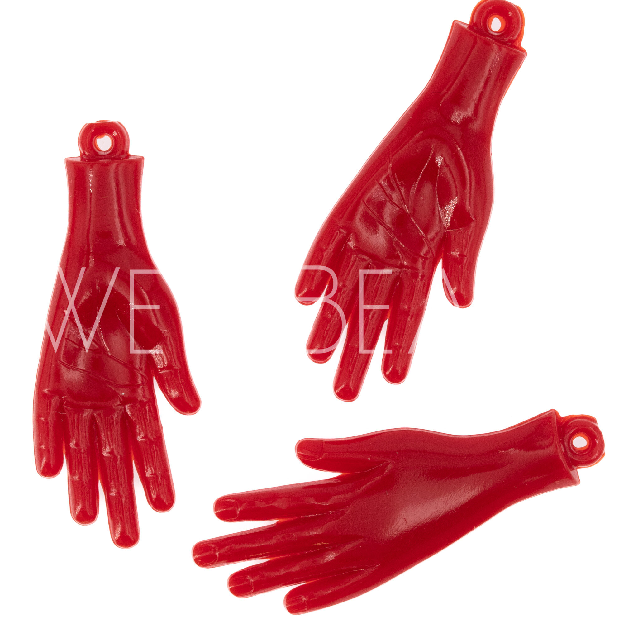 40x16 Hand Anhänger in rot Satt