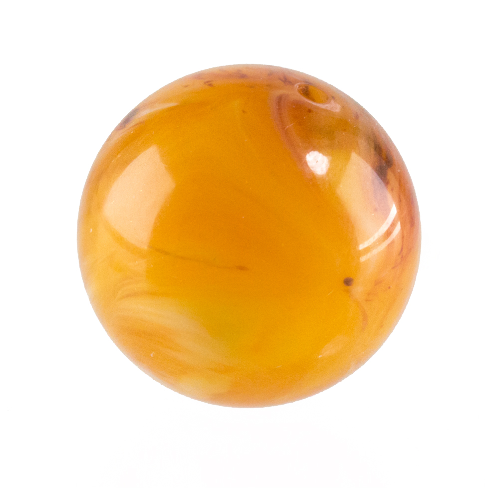 10mm Rundperle in  bernstein  Marmor