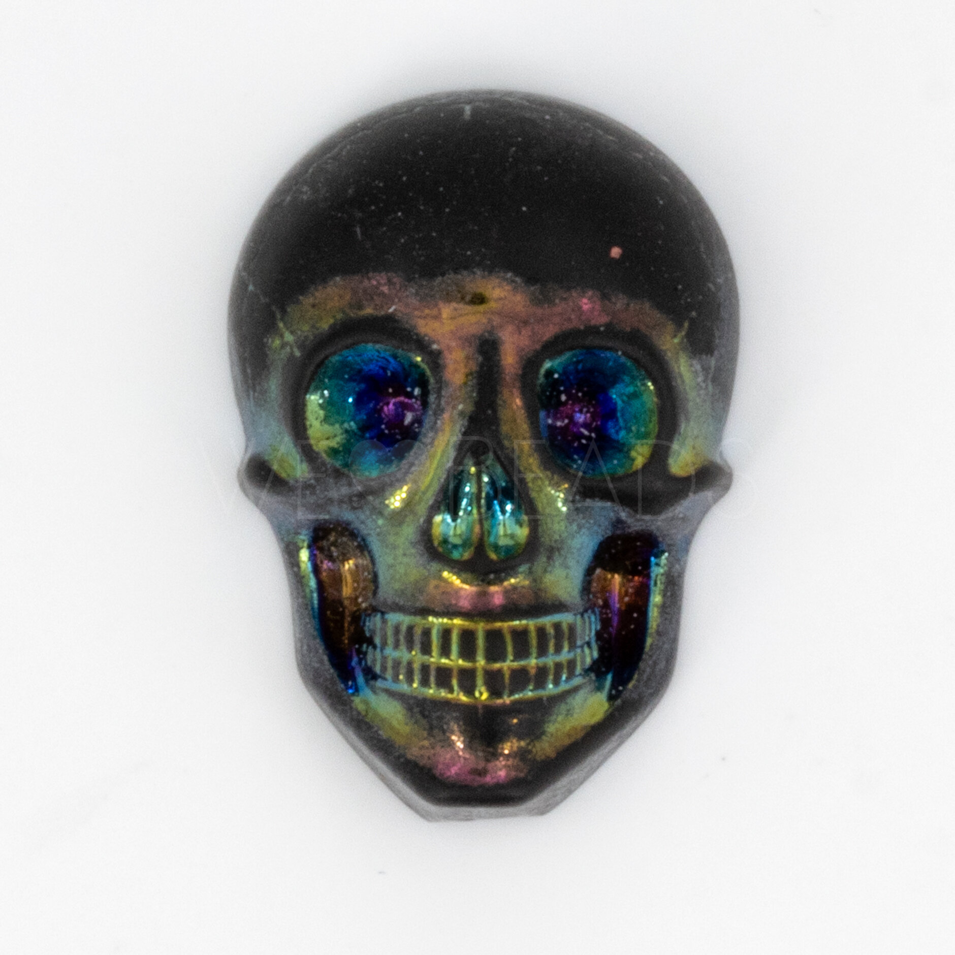 20x14 Cabochon Totenkopf in Schwarz matt AB