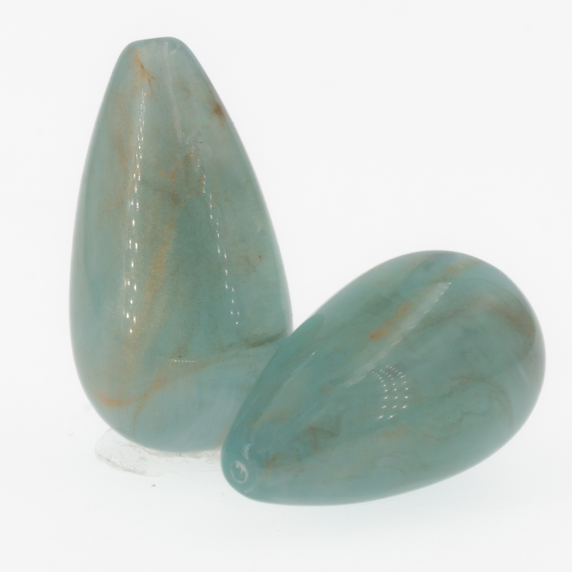 26x14 Tropfen perle in wolkenblau gold  