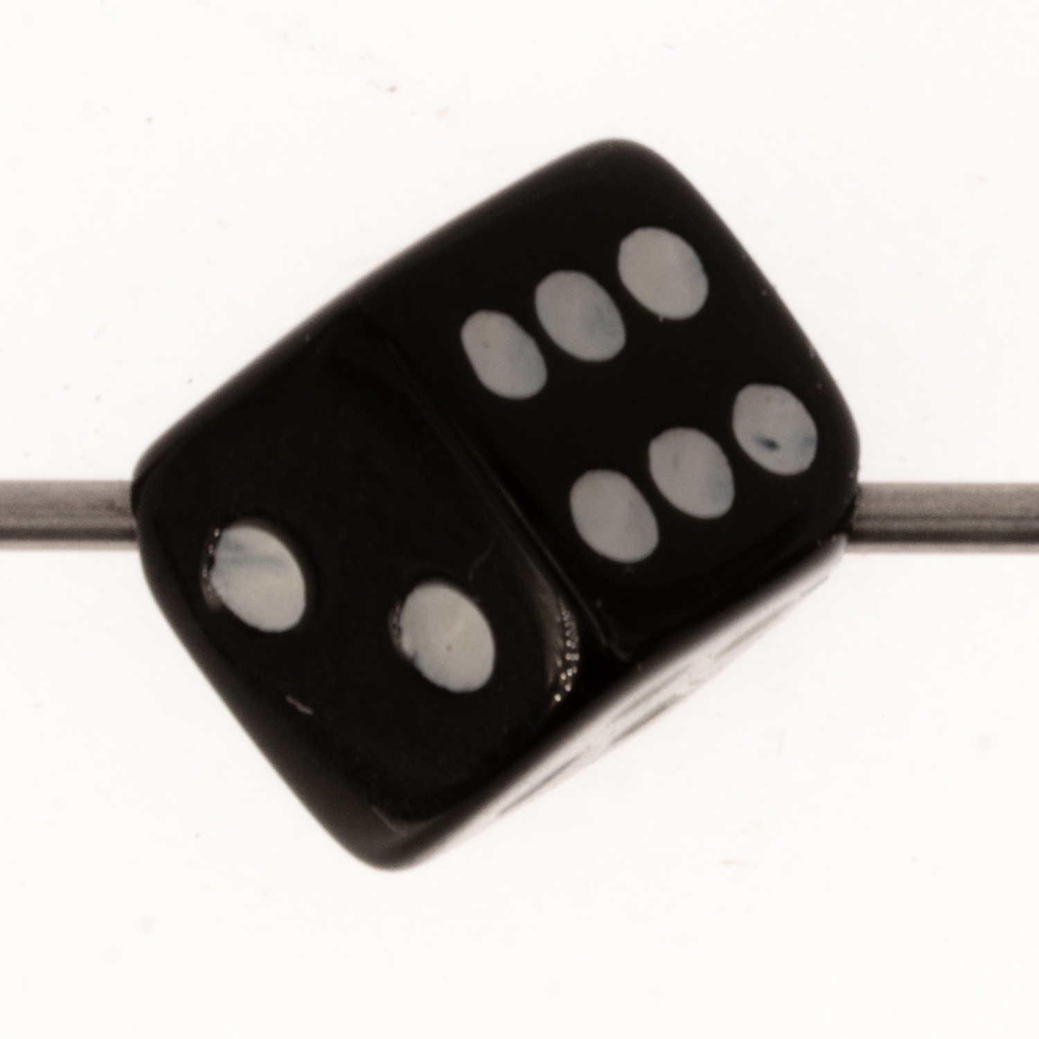  5mm Dice bead - black Opaque, in