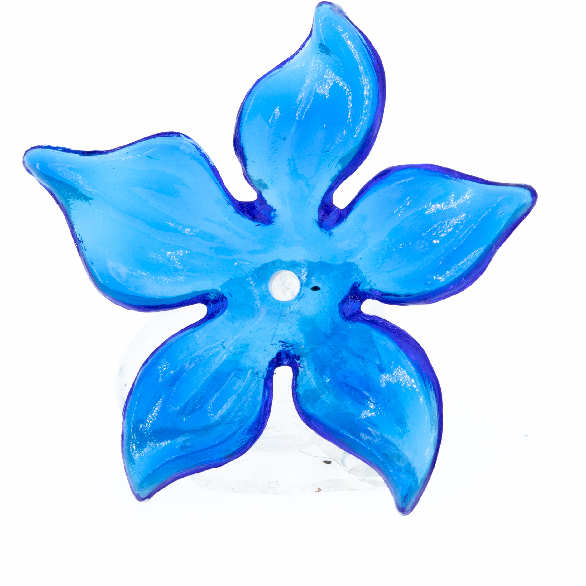 30mm Blume Perle in blau Transparent