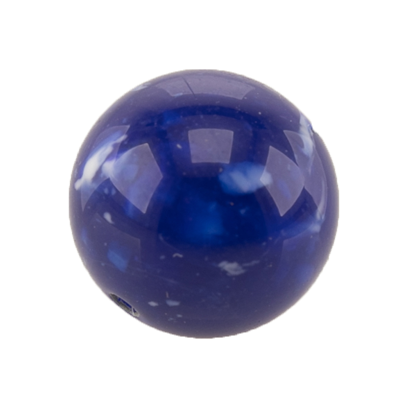 10mm Rundperle in  marine blau dots Marmor