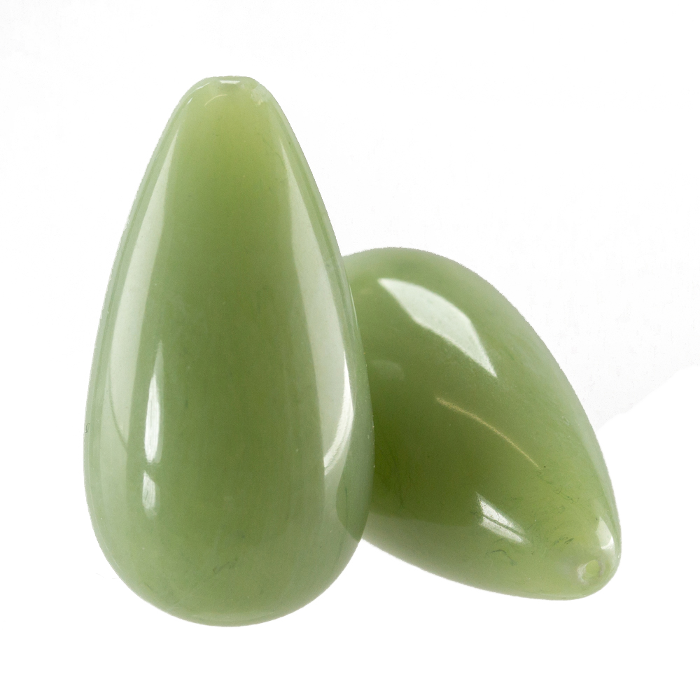 14x8 Tropfen perle - jade  Marmor