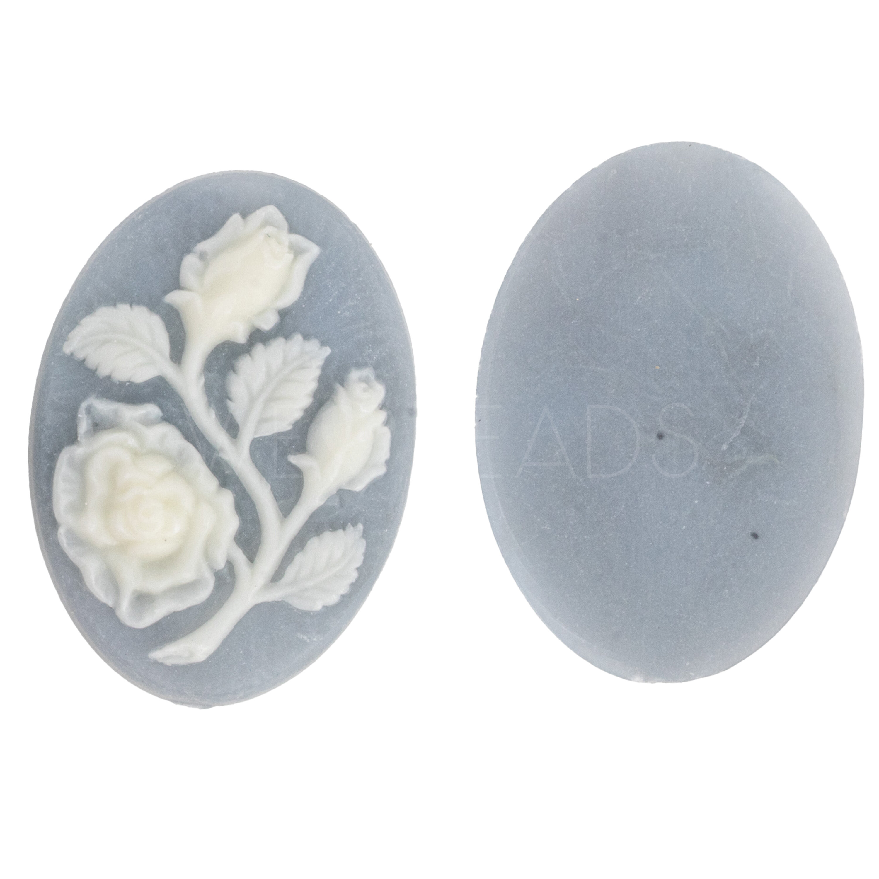 18x13 Kamee oval in Grau / Elfenbein