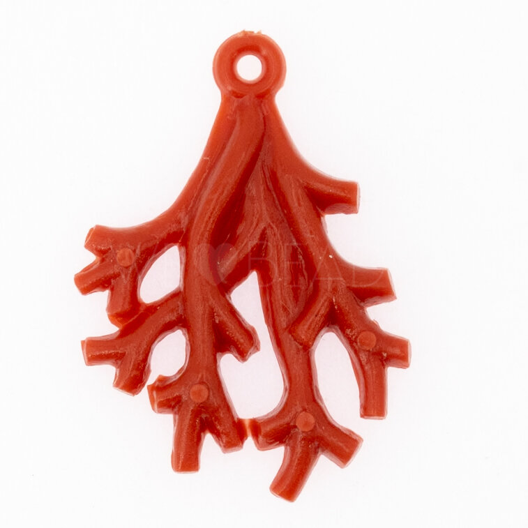 31x23 Koralle Anhänger in Chillirot