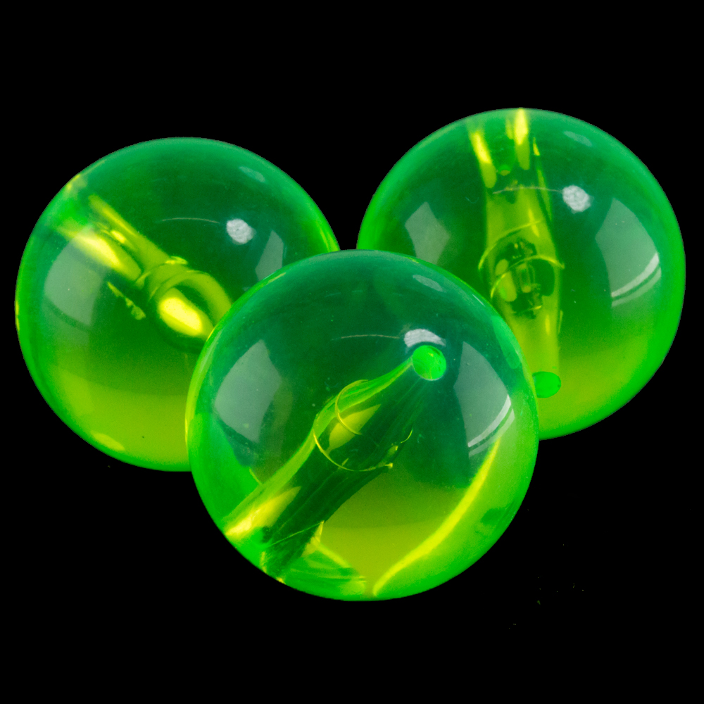 25mm Rundperle in  neon grün Transparent