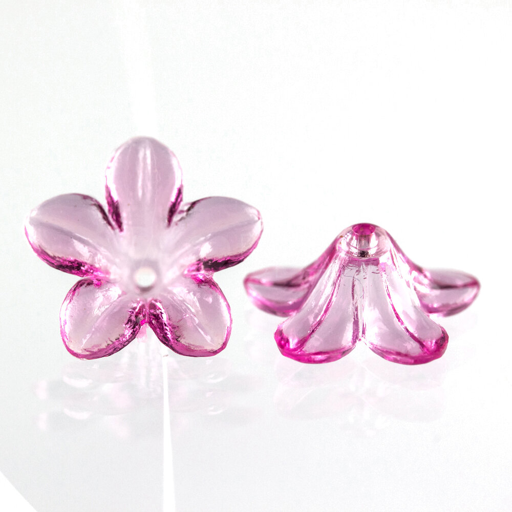 14mm Flower Beads in pink