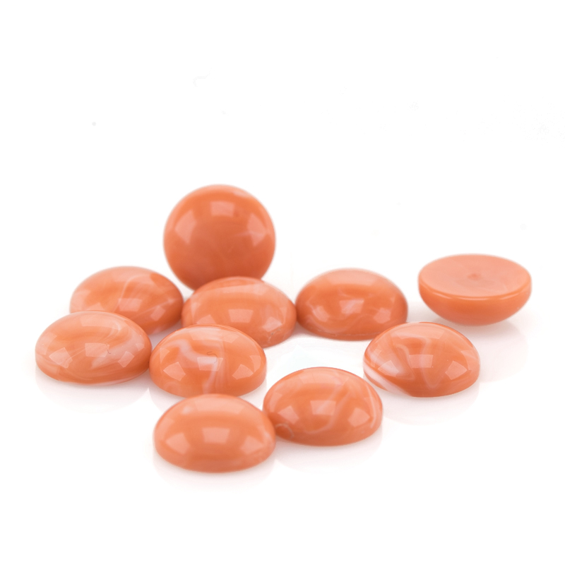 10mm Cabochon oval - coralle Satt