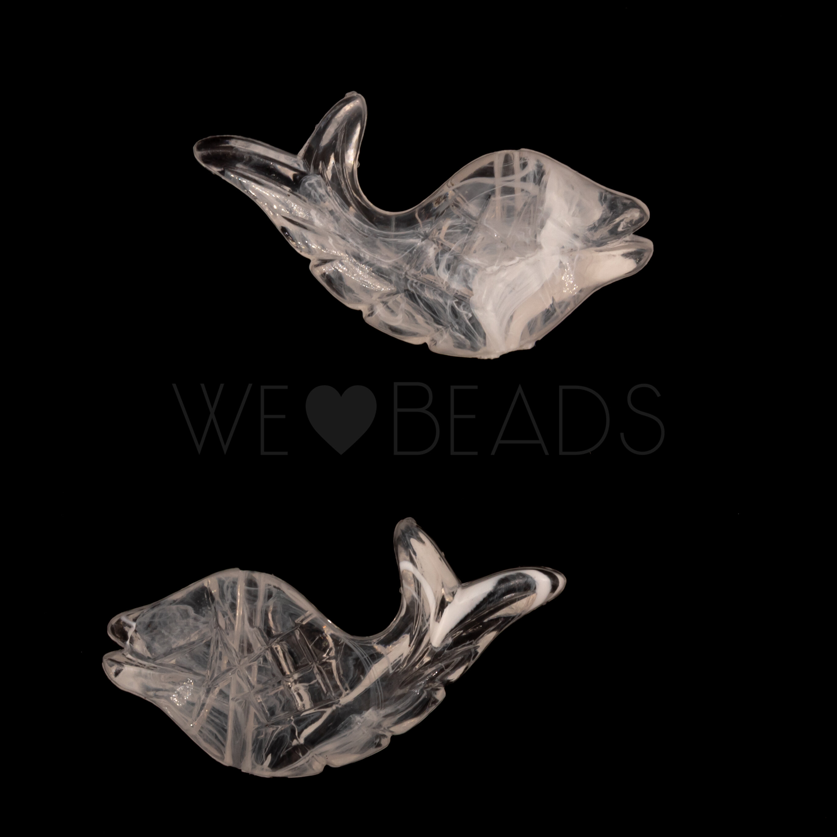 30x15 Fisch Perle in weiß transparent