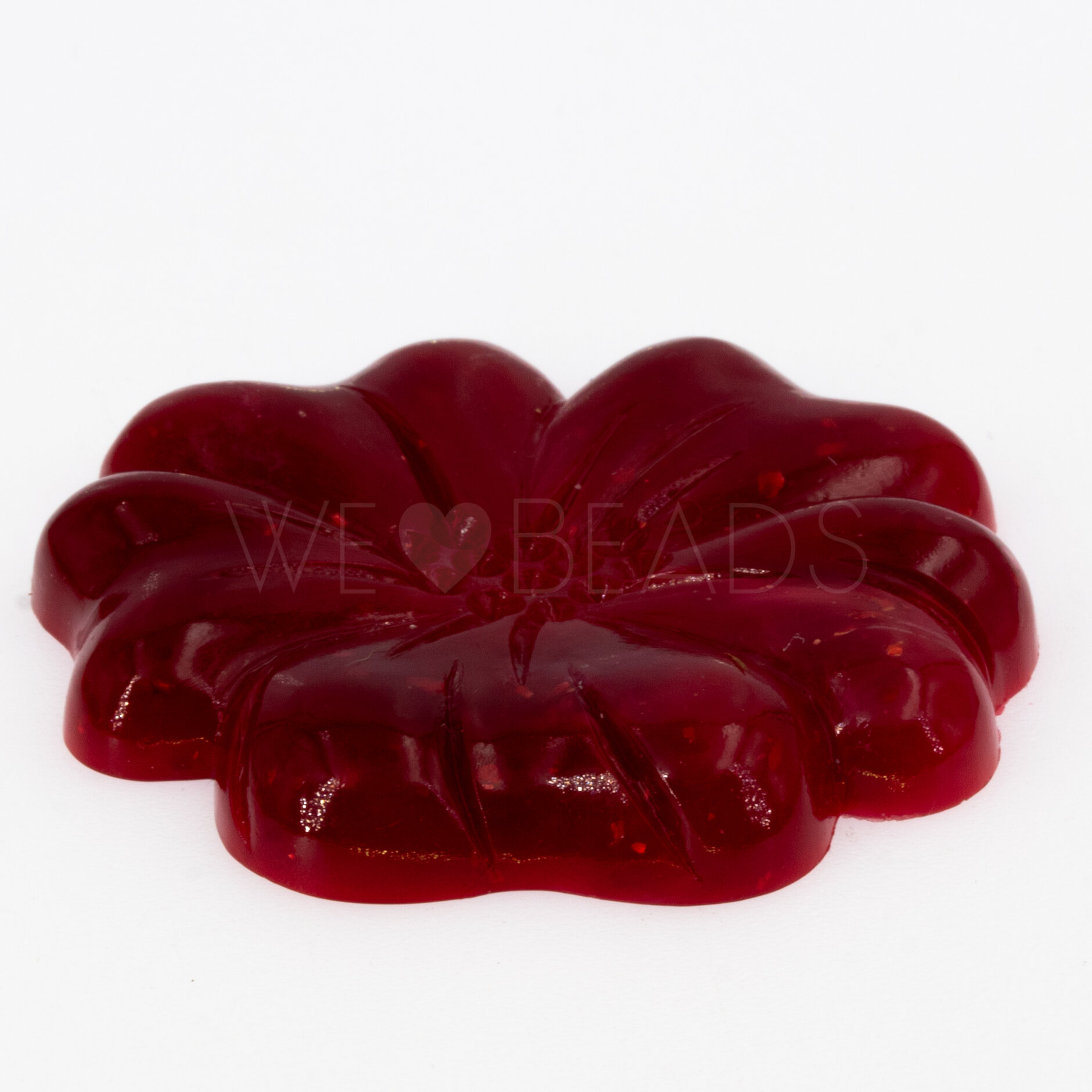49mm Flower Cabochon in red