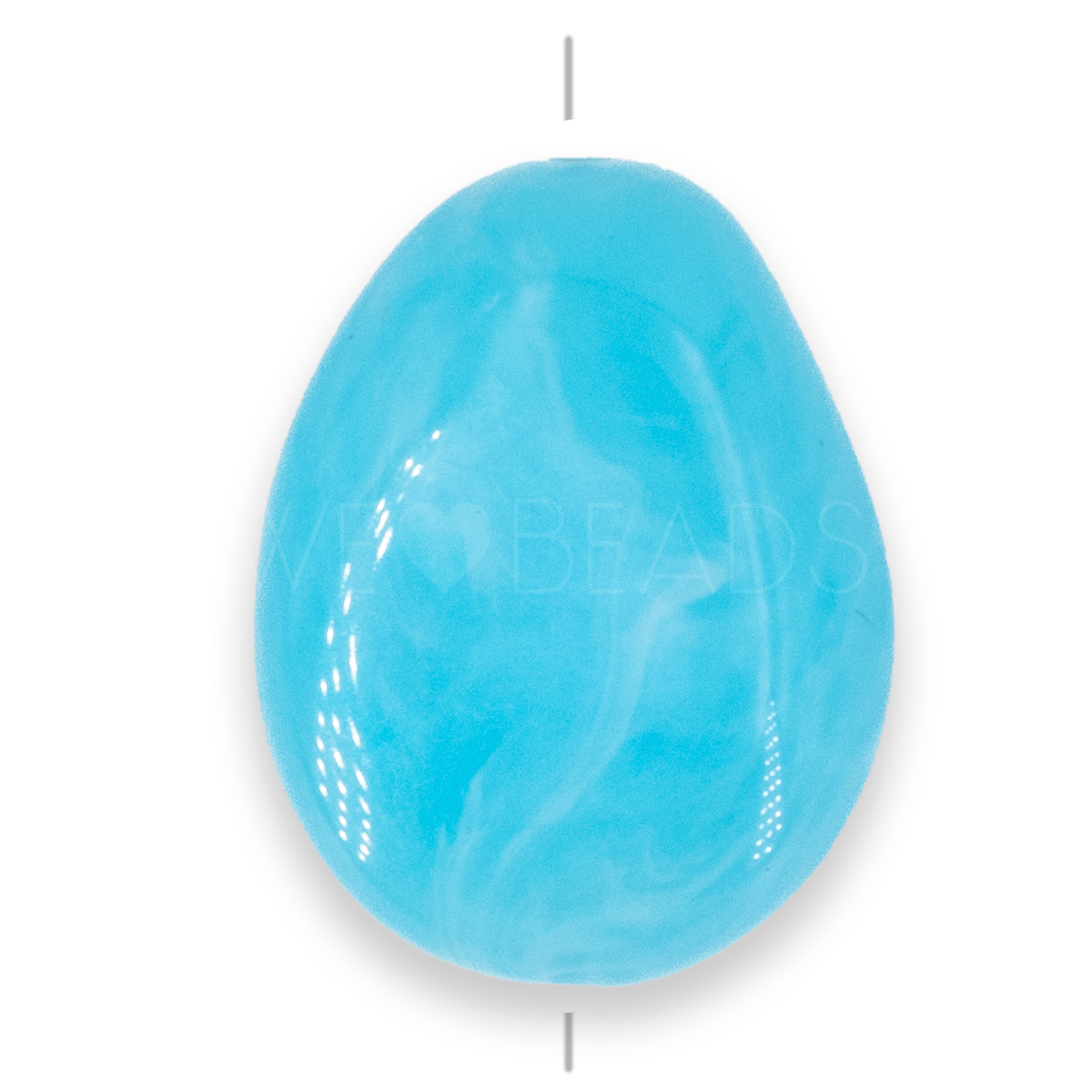 18x14 Perle Barock in cyanblau