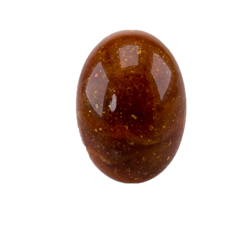 25x18 oval Cabochon in kupferbraun mit flitter 