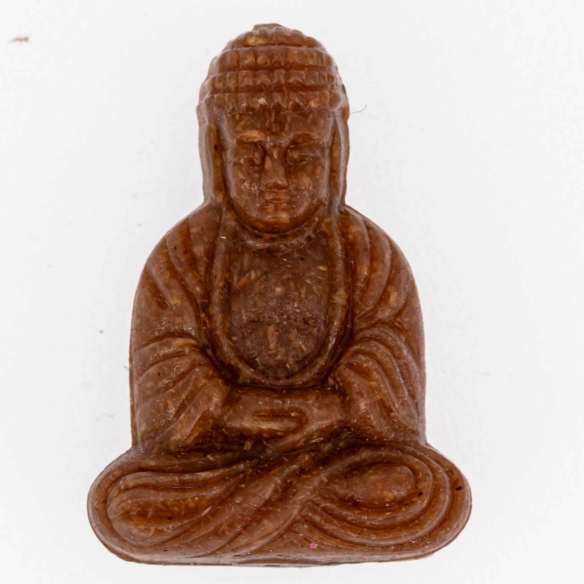 25x18 Buddha-Perle sitzend in Scinagro Braun Satt, Scinagro
