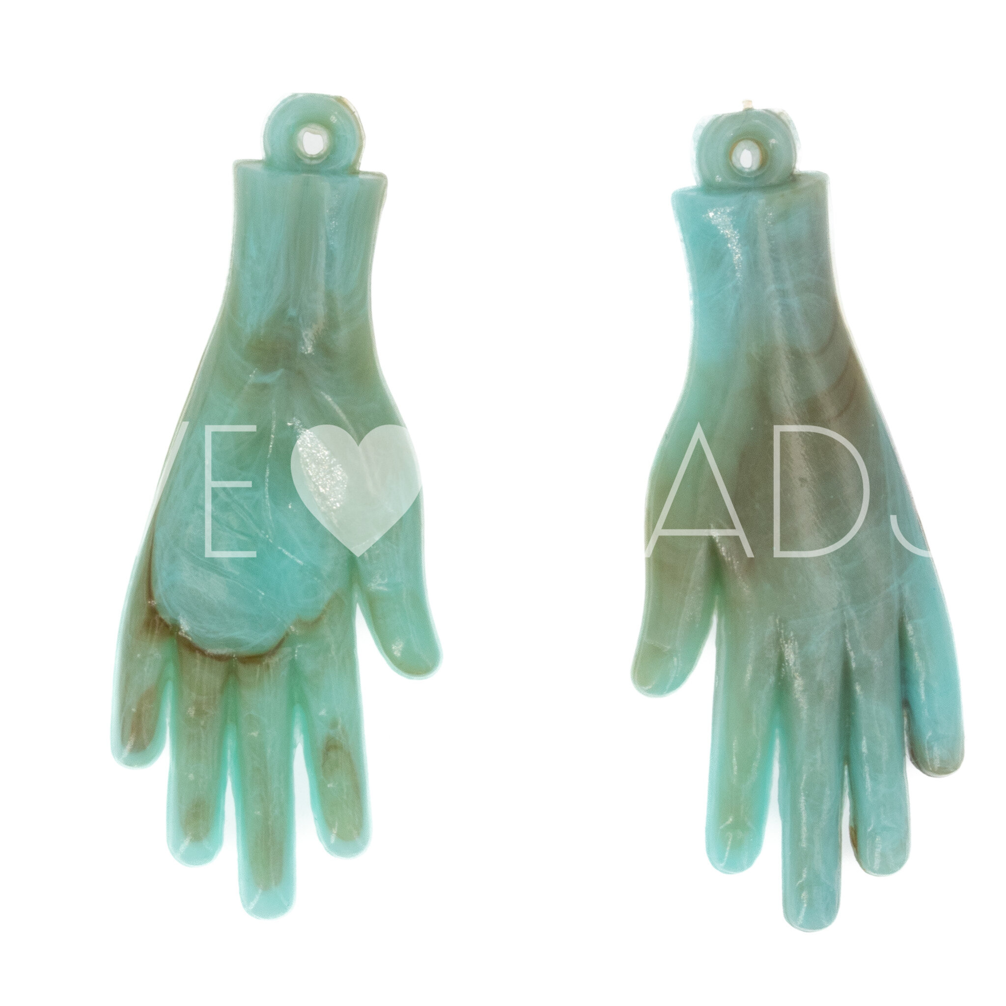40x16 Hand Anhänger in türkis Marmor