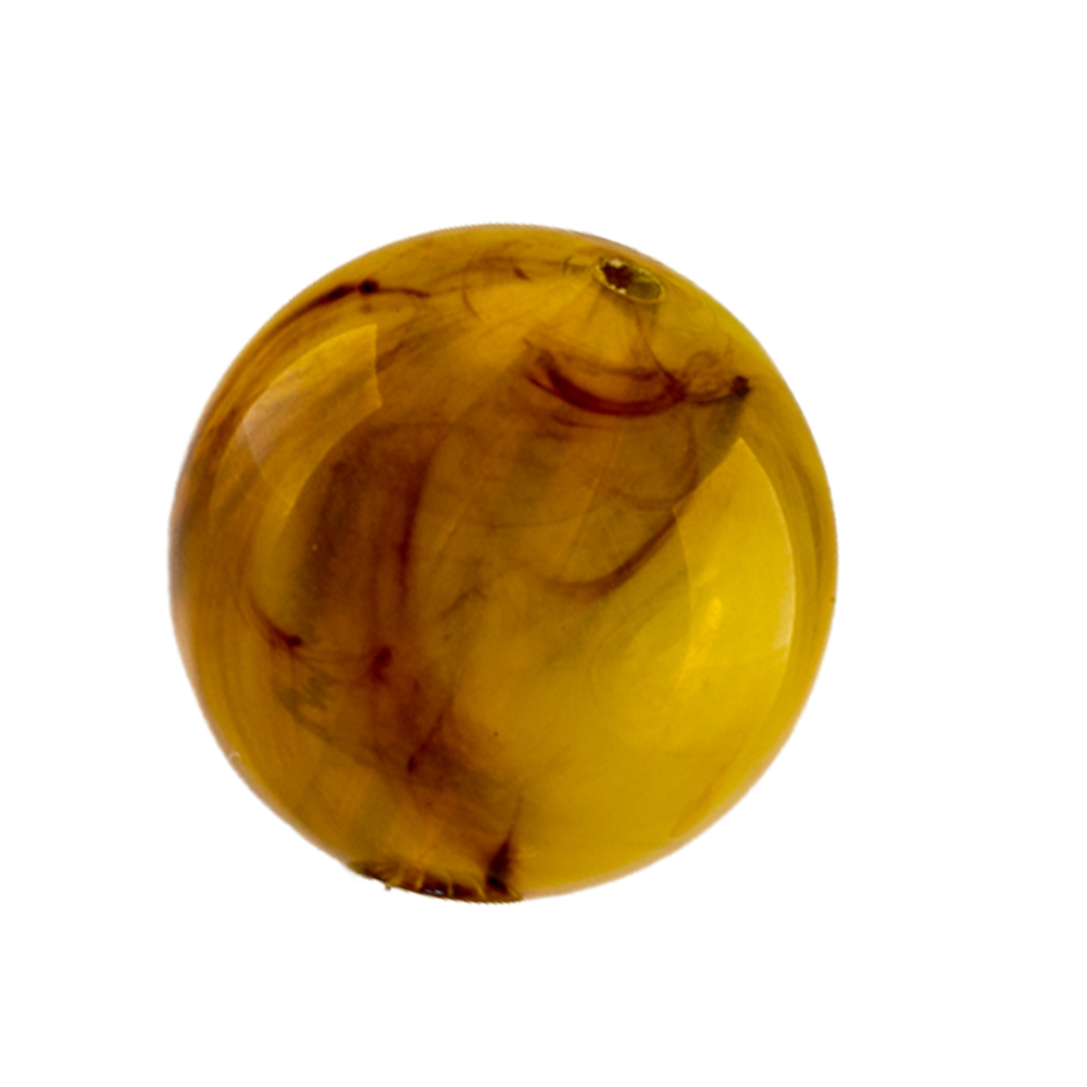 14mm Rundperle in  bernstein hell Marmor