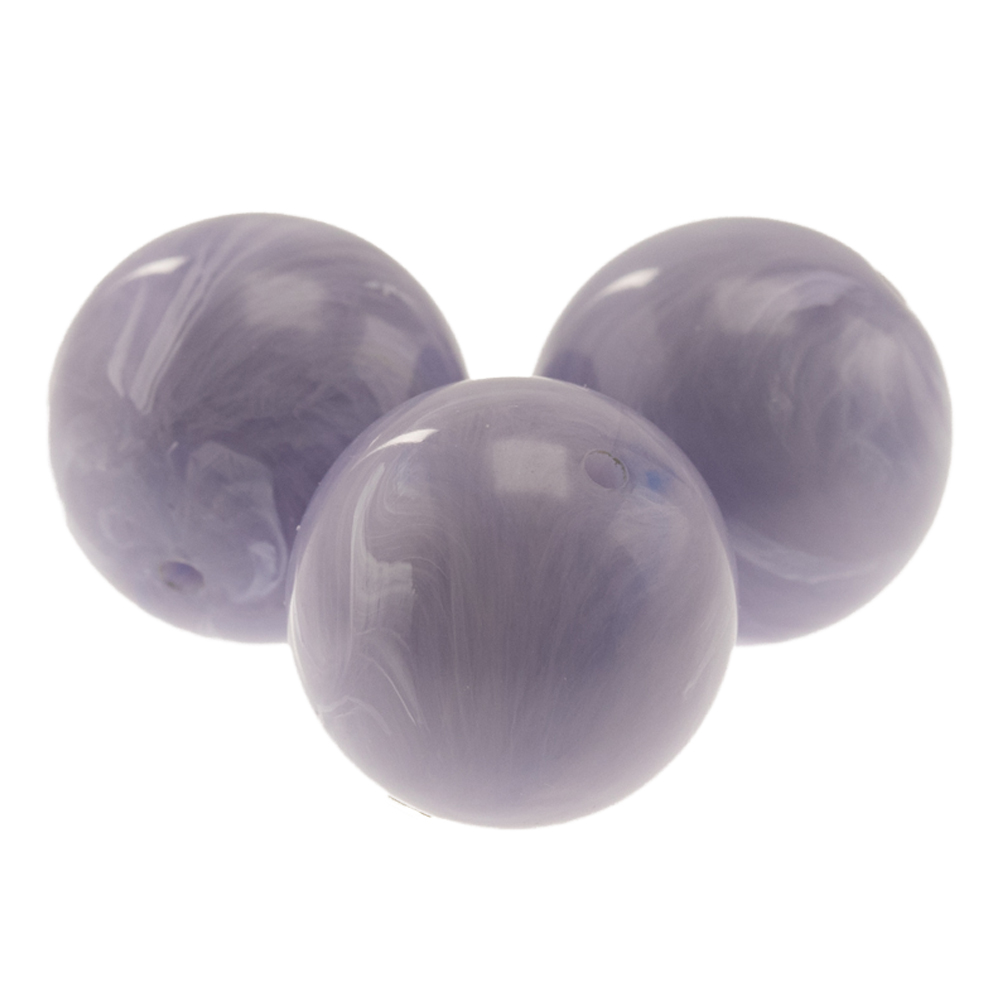 10mm Rundperle in  erika lila Marmor