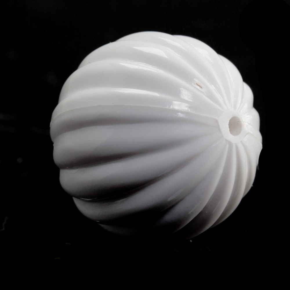 10mm gerillte Rund Perle in weiß