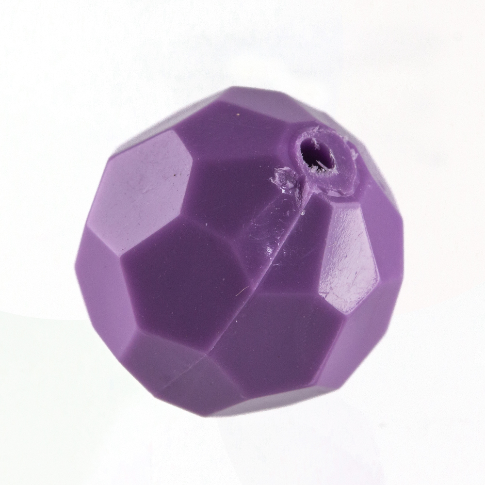 10mm  facettierte Rundperle in  passionsblüten lila Satt