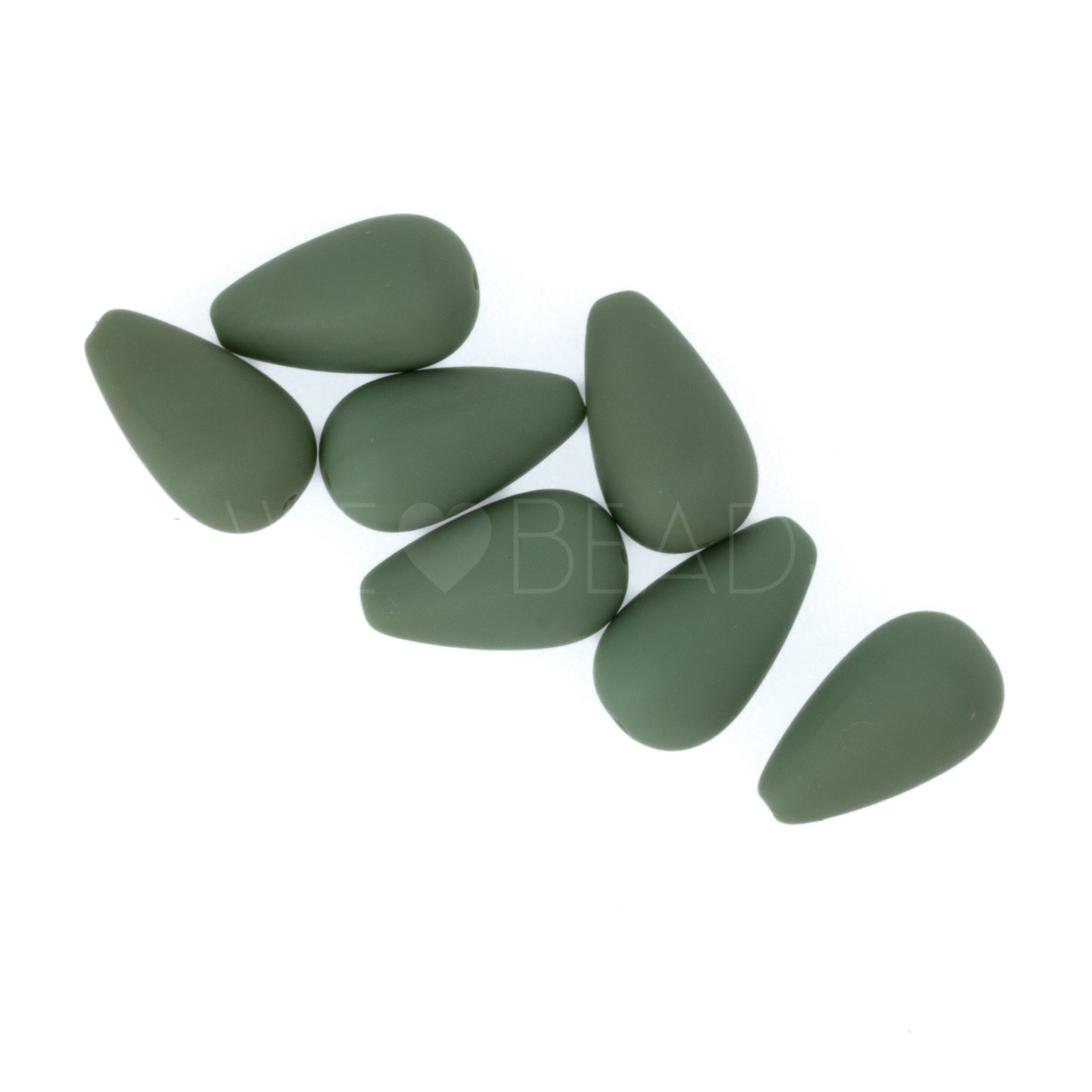 14x8 Tropfen perle in mistel grün 