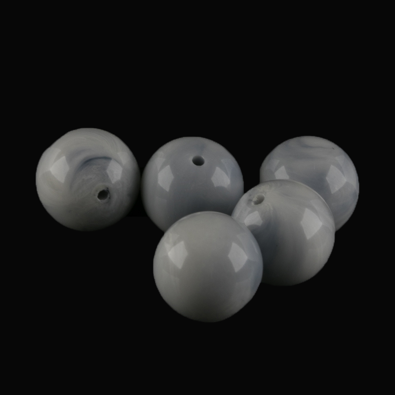 12mm Rundperle in  marmorgrau Marmor