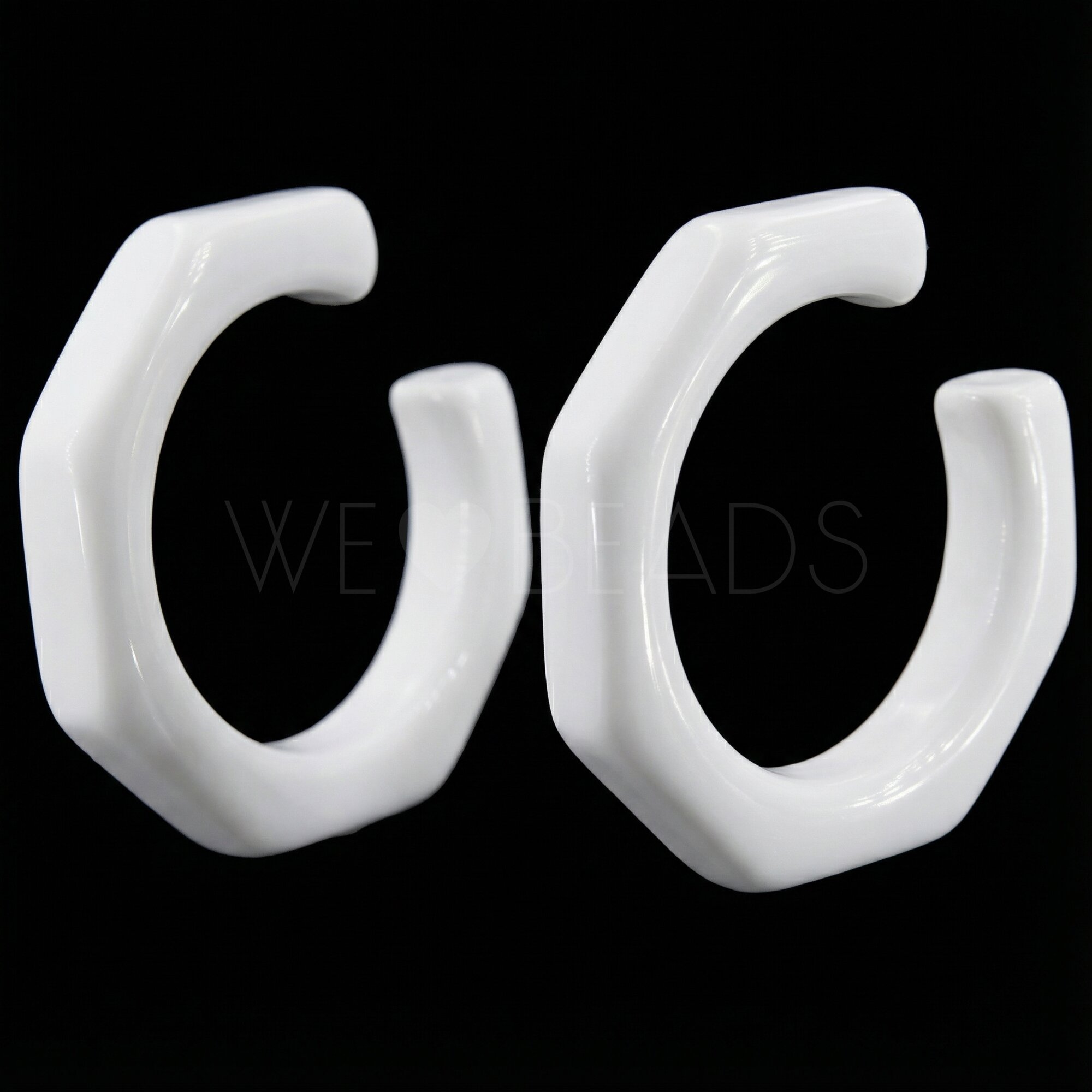 32mm Hexagon Hoop in white