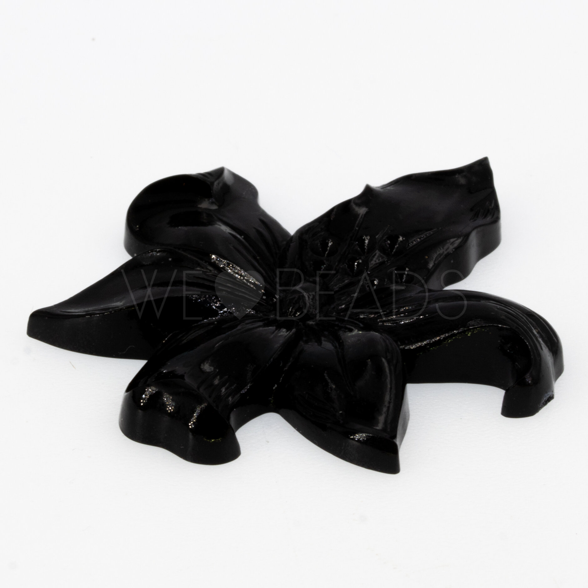 49mm Flower Cabochon in black