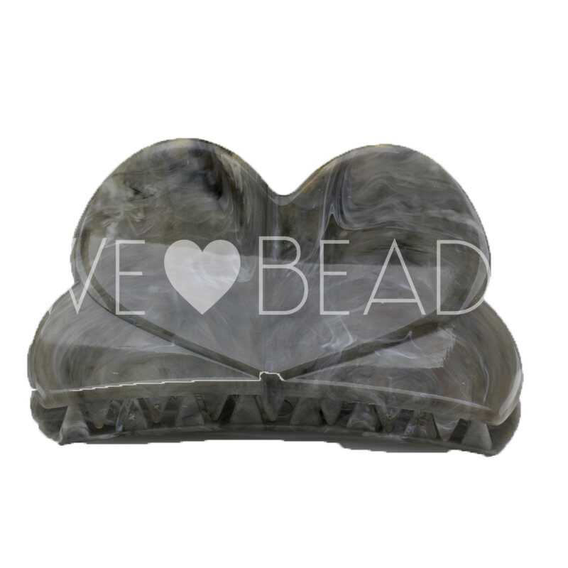 Herz Haarspange in militärgrau Large