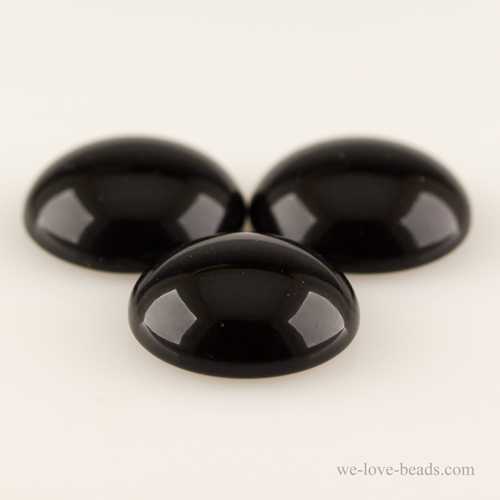 20mm Cabochon Rund in schwarz