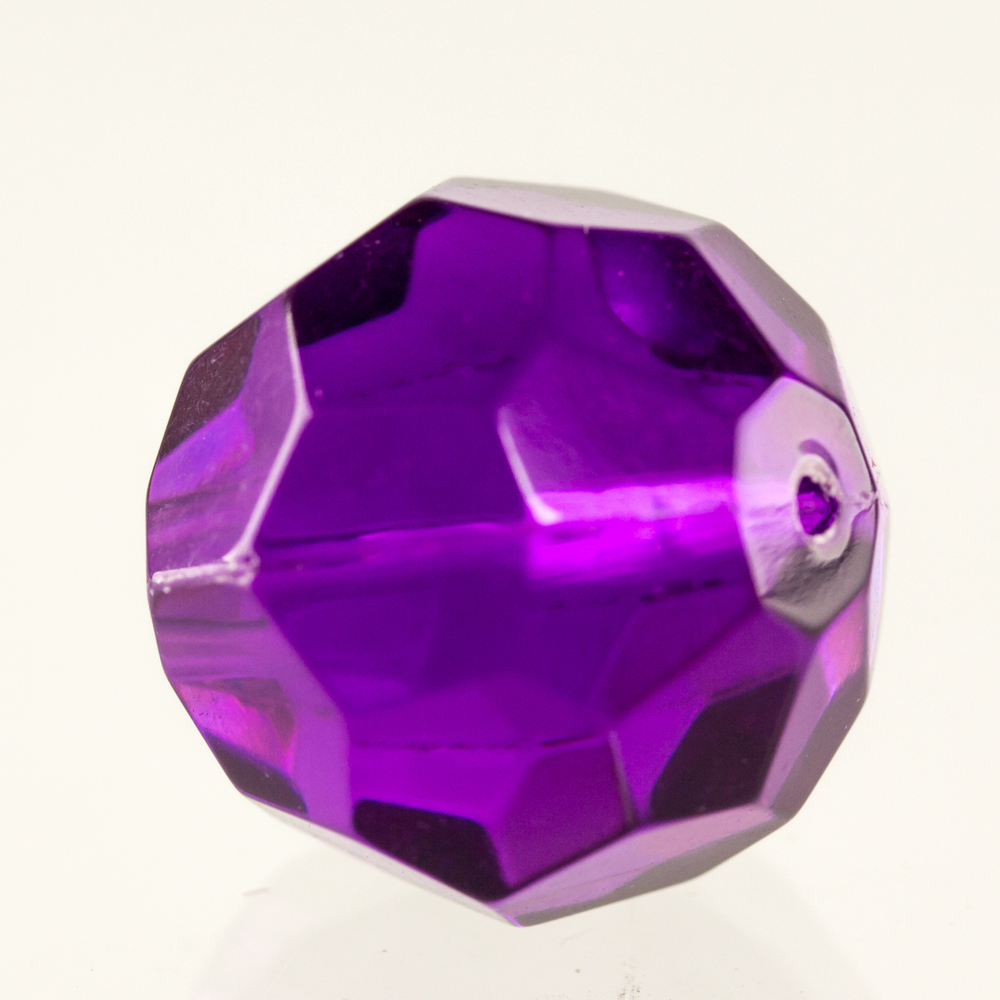 12mm  facettierte Rundperle in  lila Transparent