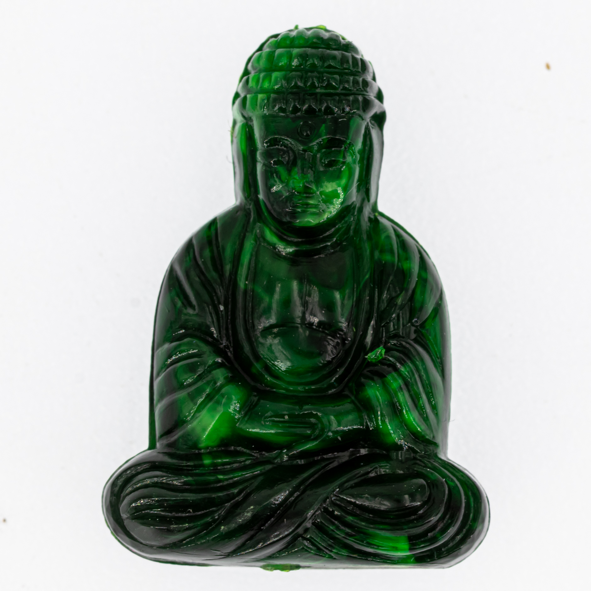 25x18 Buddha-Perle sitzend in grün  Marmor
