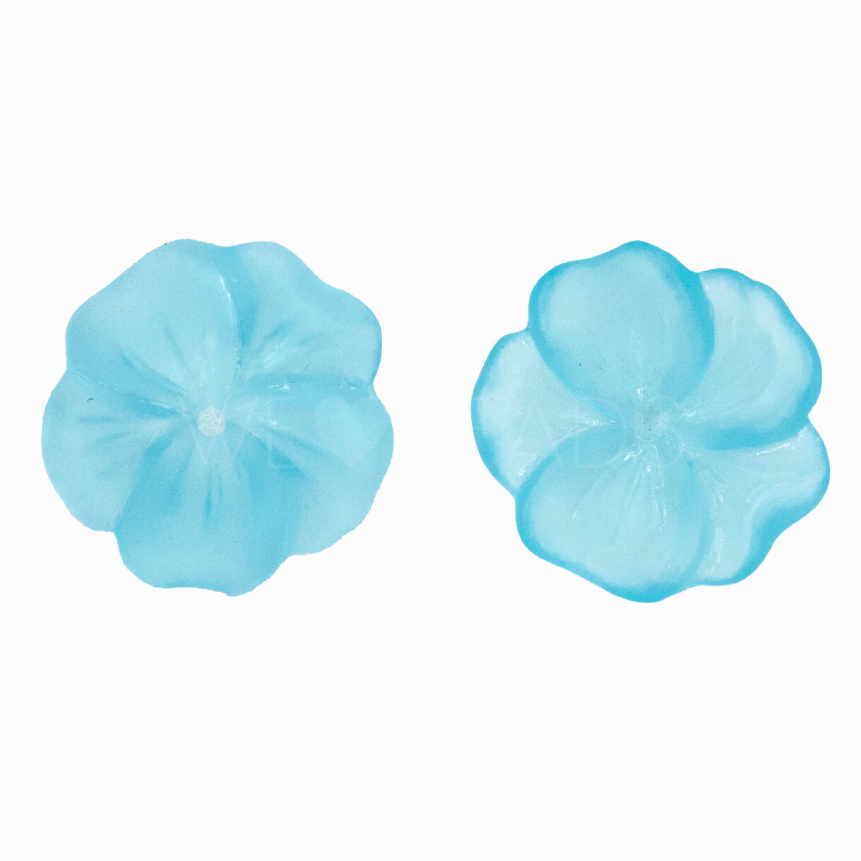 14mm Flower Beads in aqua