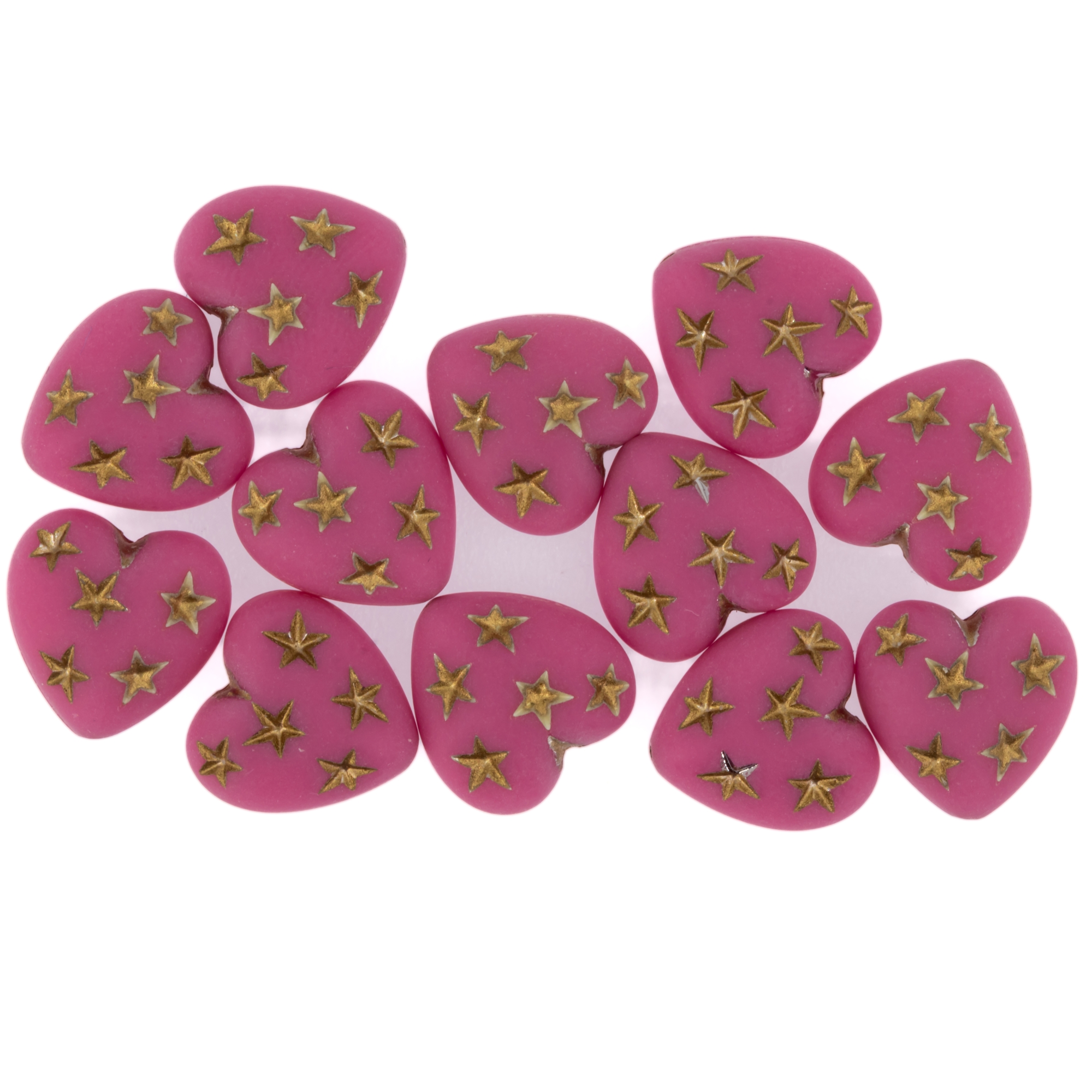 10mm Herz-Perle in Rosa Matt, Satt