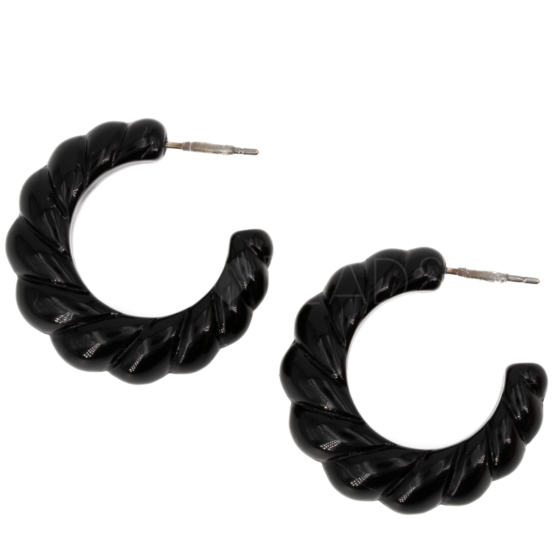 30mm Rund Creole in schwarz