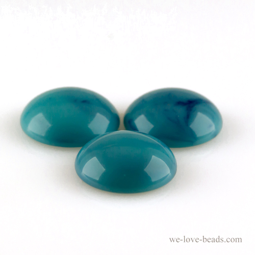 10mm Cabochon oval - türkis  Marmor